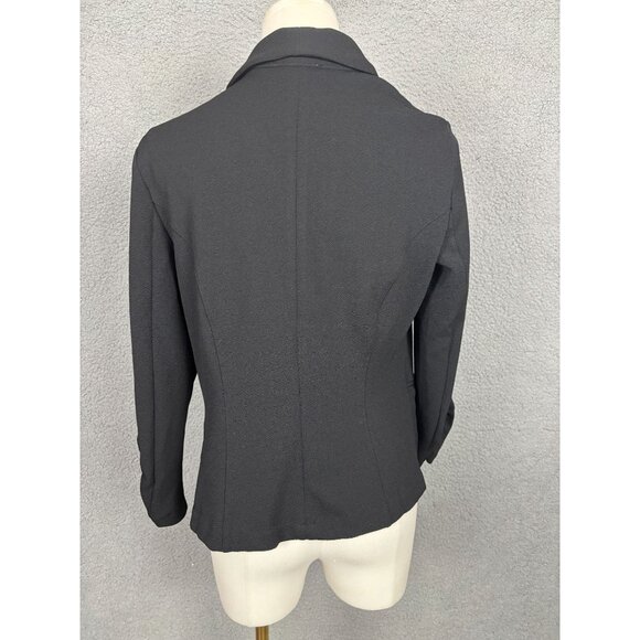 Bar III Women's Black Open-Front Ruched 3/4 Sleeve Knit Blazer Black Small NWT's - Picture 5 of 8